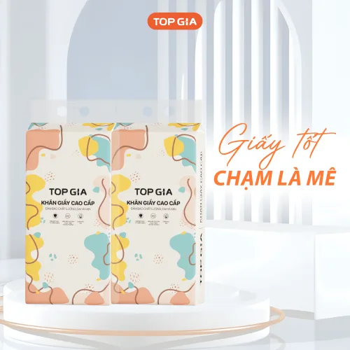 Phân phối 1 Bịch Giấy Vệ Sinh Rút Đáy Topgia Đa Sắc