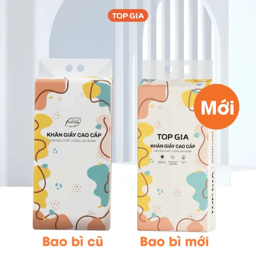 Phân phối 1 Bịch Giấy Vệ Sinh Rút Đáy Topgia Đa Sắc