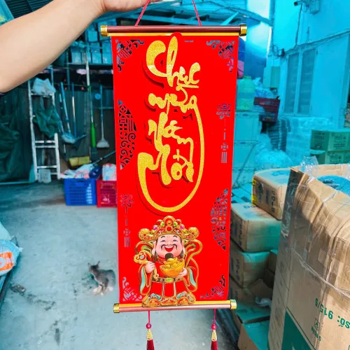 1 Dây Treo Chúc Tết Mẫu Chữ Nhật Thần Tài( Nhiều Mẫu) - Liễn Nhung