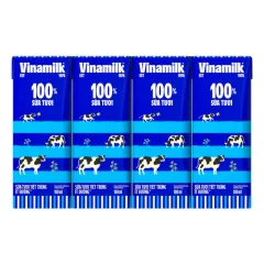 1 Lốc 4 Hộp Sữa Tươi Tiệt Trùng VINAMILK Ít Đường 180ml/Hộp