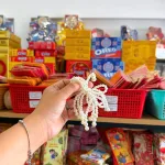 1 Nơ Ngọc Trai Trang Trí Giỏ Quà Tết - Nơ Trang Trí Tết