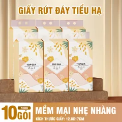 Bảng giá sỉ 1 Thùng 10 Bịch Giấy Vệ Sinh Rút Đáy Topgia Tiểu Hạ
