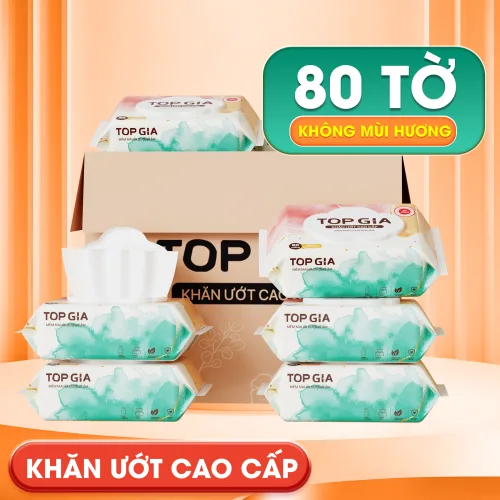 1 Thùng 10 Bịch Khăn Ướt 80 Tờ Topgia Ban Mai