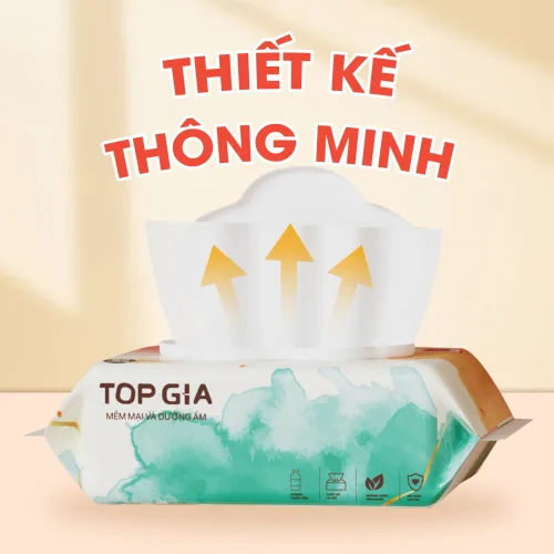 1 Thùng 10 Bịch Khăn Ướt 80 Tờ Topgia Ban Mai