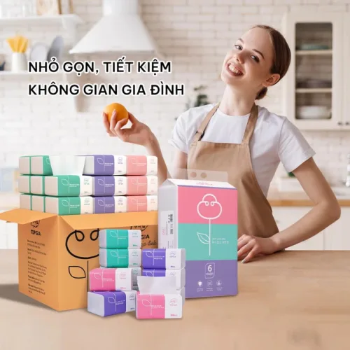 Bảng giá sỉ 1 Thùng 30 Gói Khăn Giấy Ăn 3 Màu Top Gia Loại Nhỏ
