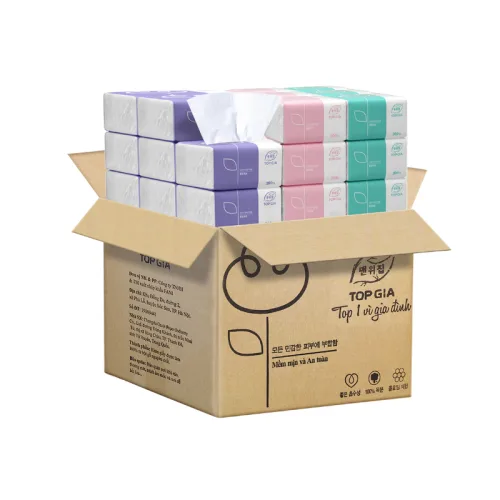 Bảng giá sỉ 1 Thùng 30 Gói Khăn Giấy Ăn 3 Màu Top Gia Loại Nhỏ – một lựa chọn đáng tham khảo trong khăn giấy topgia