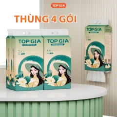 1 Thùng 4 Bịch Giấy Rút Đáy Topgia Sắc Việt