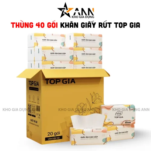 Khăn Giấy Ăn Top Gia Sắc Màu Loại Nhỏ, 1 Thùng 40 Gói