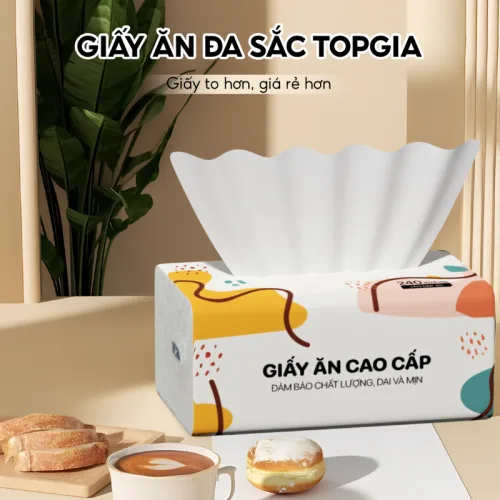 Khăn Giấy Ăn Top Gia Sắc Màu Loại Nhỏ, 1 Thùng 40 Gói