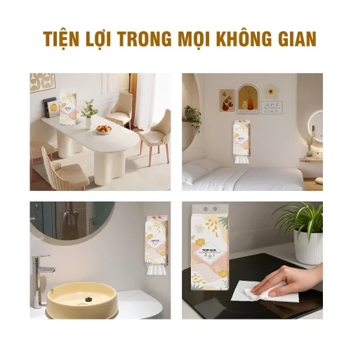 1 Thùng 6 Bịch Giấy Ăn Rút Đáy Topgia Tiểu Hạ