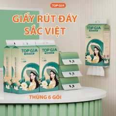 1 Thùng 6 Bịch Giấy Rút Đáy Topgia Sắc Việt