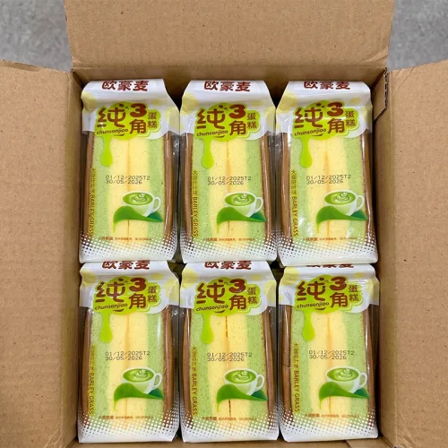 Khám phá 1 Thùng Bánh Bông Lan Tam Giác CHUNSANJIAO Vị Trà Xanh - Màu Xanh Lá thuộc nhóm CHUNSANJIAO