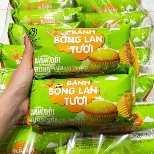 Hình ảnh 1 Thùng Bánh Bông Lan Tươi Trứng Sữa Kim Nguyên Vị Matcha (60g x 10 Lốc x 10 Gói) - Bịch Xanh Lá trong bộ sưu tập Kim Nguyên