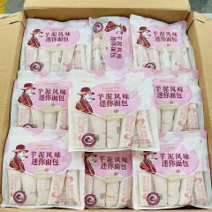 1 Thùng Bánh Mì Sữa Chua Mini Ông Già HESHAN Vị Khoai Môn (360g x 12 Bịch)