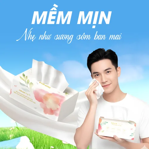 Giấy ăn Topgia Sương Mai 4 lớp, thùng 20 gói 460 tờ