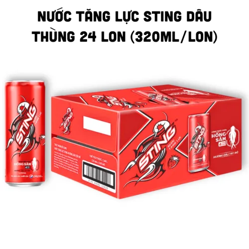 1 Thùng Nước Ngọt Sting Hương Dâu Tây Đỏ (320ml*4 lốc*6 lon)