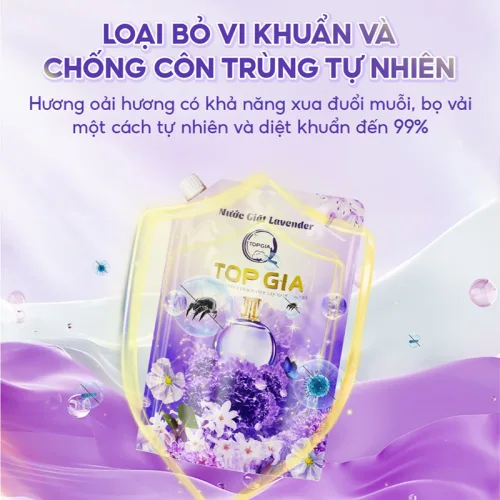 1 Túi Nước Giặt Topgia Hương Đắm Say 1 Lít - Túi Tím