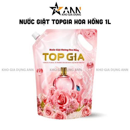 1 Túi Nước Giặt Topgia Hương Hoa Hồng 1 Lít - Túi Cam