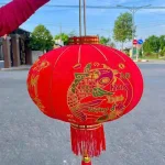 Bảng giá sỉ 2 LỒNG ĐÈN NHUNG KẺ TẾT 80CM(Giá 2 cái)