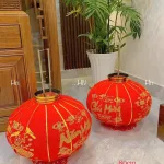 Bảng giá sỉ 2 LỒNG ĐÈN NHUNG KẺ TẾT 80CM(Giá 2 cái)
