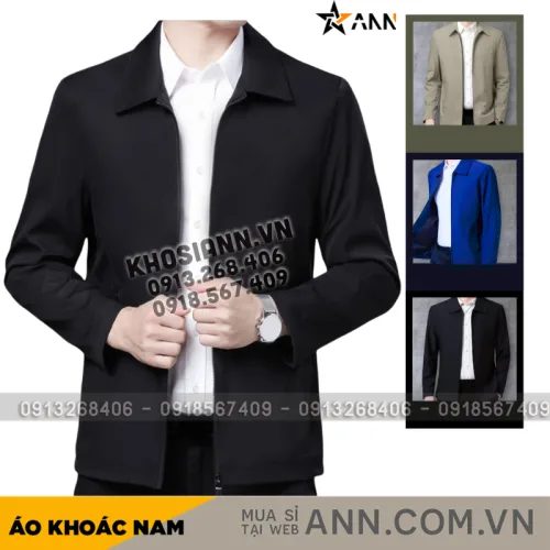Áo Khoác Dù Nam Trơn Cổ Bẻ Cao Cấp (Có Size 3x)