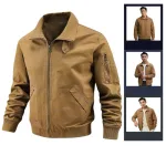 Áo Khoác Kaki Dày Lót Dù Nam Cổ Bẻ Có Túi Trong Cao Cấp Big Size