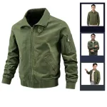 Áo Khoác Kaki Dày Lót Dù Nam Cổ Bẻ Có Túi Trong Cao Cấp Big Size