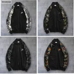 Áo Khoác Nam Bomber Phối Tay Lính