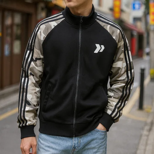 Áo Khoác Nam Bomber Phối Tay Lính