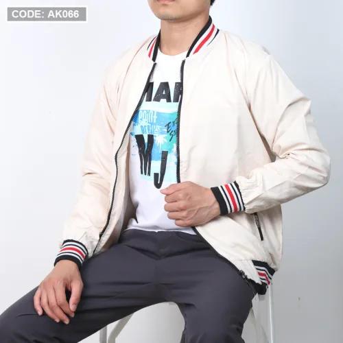 Áo Khoác Nam Dù 2 Lớp Bomber Phối Sọc