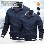 Áo Khoác Dù Nam 2 Lớp Cổ Trụ Phối Sọc