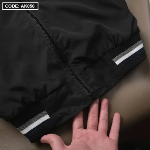 Áo Khoác Dù Nam 2 Lớp Cổ Trụ Phối Sọc