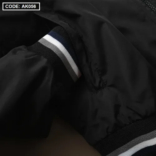 Áo Khoác Dù Nam 2 Lớp Cổ Trụ Phối Sọc