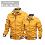 Áo Khoác Dù Nam 2 Lớp Cổ Trụ Phối Sọc