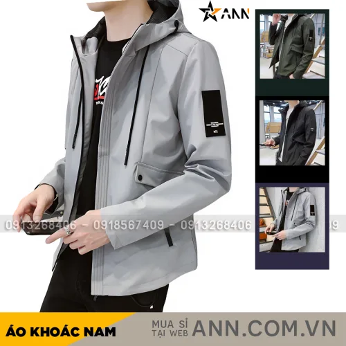 Áo Khoác Nam Rurumen Chất Dù 2 Lớp  Có Nón Phối Logo Bên Tay (Có size 3x)
