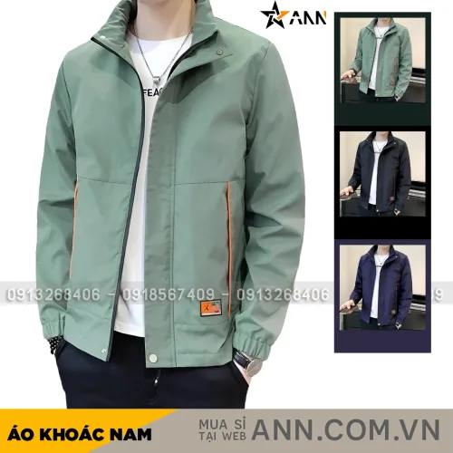 Áo Khoác Nam Rurumen Chất Dù 2 Lớp Cổ Đứng Phối Logo Bên Túi (Có size 3x)