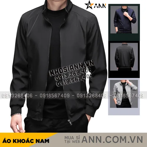 Áo Khoác Nam Rurumen Chất Dù 2 Lớp Kiểu Trơn Cổ Đứng Cao Cấp (Có Size 3x)