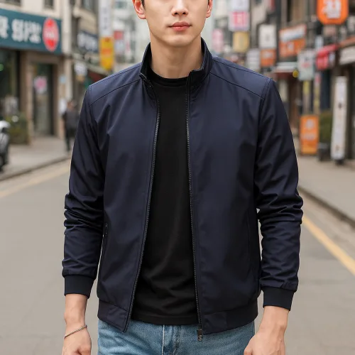 Áo Khoác Nam Rurumen Chất Dù 2 Lớp Kiểu Trơn Cổ Đứng Cao Cấp (Có Size 3x)