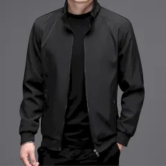 Áo Khoác Nam Rurumen Chất Dù 2 Lớp Kiểu Trơn Cổ Đứng Cao Cấp (Có Size 3x)