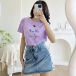 Áo nữ thun thái form rộng giấu quần in hoạ tiết trái tim