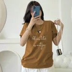 Áo nữ thun thái form rộng giấu quần in hoạ tiết trái tim