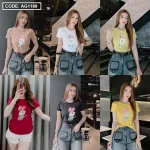 Áo nữ thun thái form suông ôm vừa in chữ vẽ màu