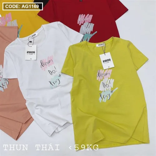 Áo nữ thun thái form suông ôm vừa in chữ vẽ màu