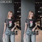 Áo nữ thun thái form suông ôm vừa in chữ vẽ màu