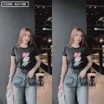 Áo nữ thun thái form suông ôm vừa in chữ vẽ màu