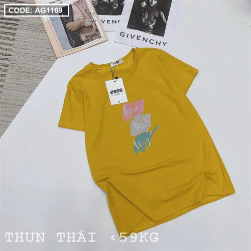Áo nữ thun thái form suông ôm vừa in chữ vẽ màu