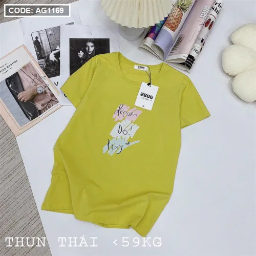 Áo nữ thun thái form suông ôm vừa in chữ vẽ màu
