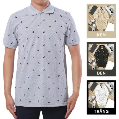 Áo Thun Nam Cổ Bẻ In Họa Tiết Tuần Lộc