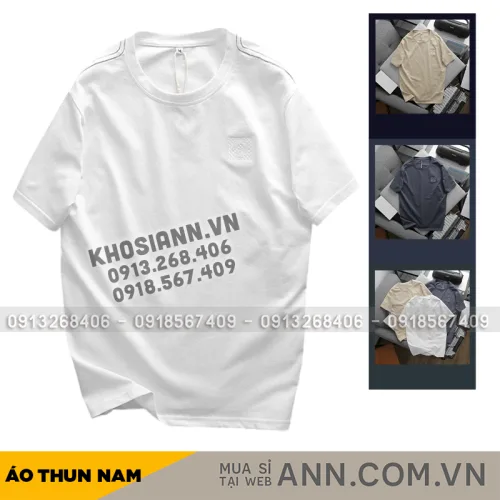 Áo Thun Cổ Tròn Nam Thêu Logo Trước Ngực (Có Size 3x)