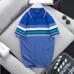 Áo thun cotton cổ bẻ sọc ngang( giá mới)